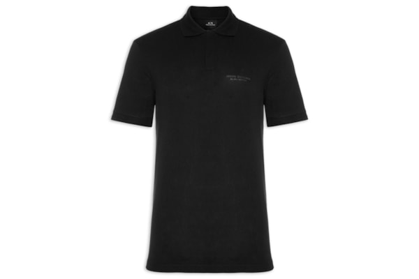 Polo Masculina Regular Fit Logo Milano - Preto