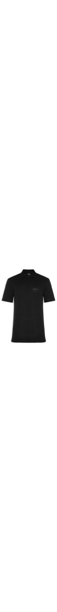 Polo Masculina Regular Fit Logo Milano - Preto
