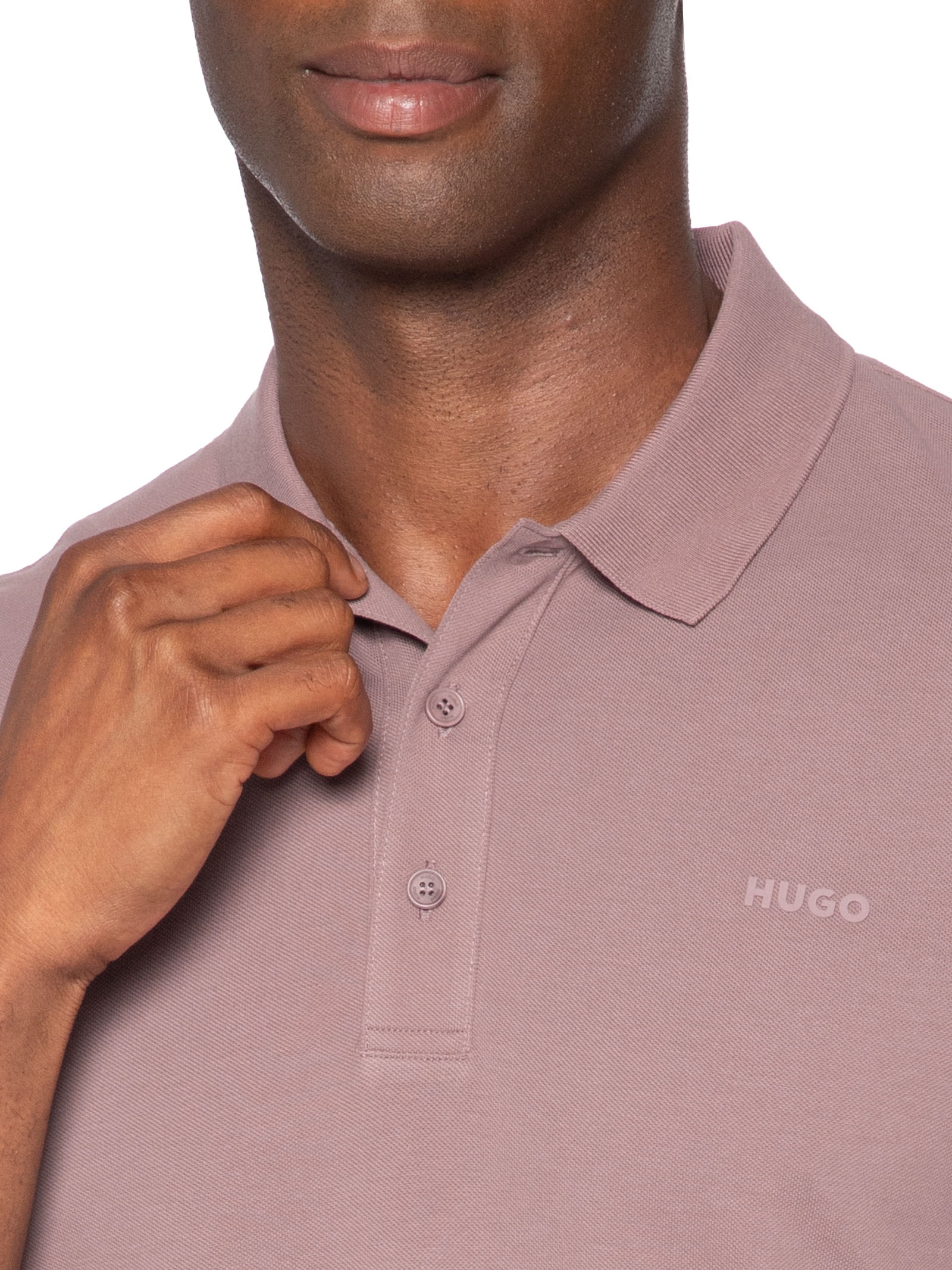 Polo Masculina Regular-Fit Logo Print Donos222 Marrom Hugo