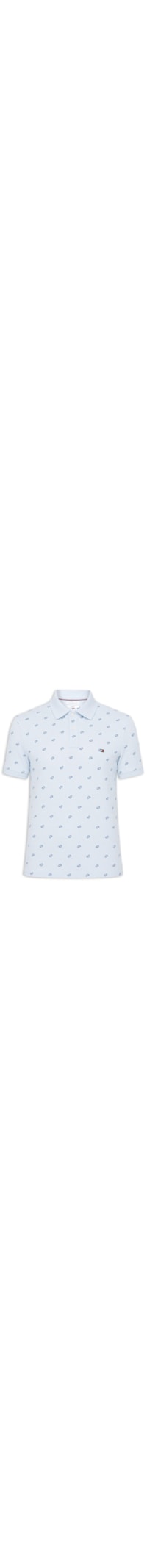 Polo Masculina Regular Fit Microestampa Paisley Em Piquet - Azul