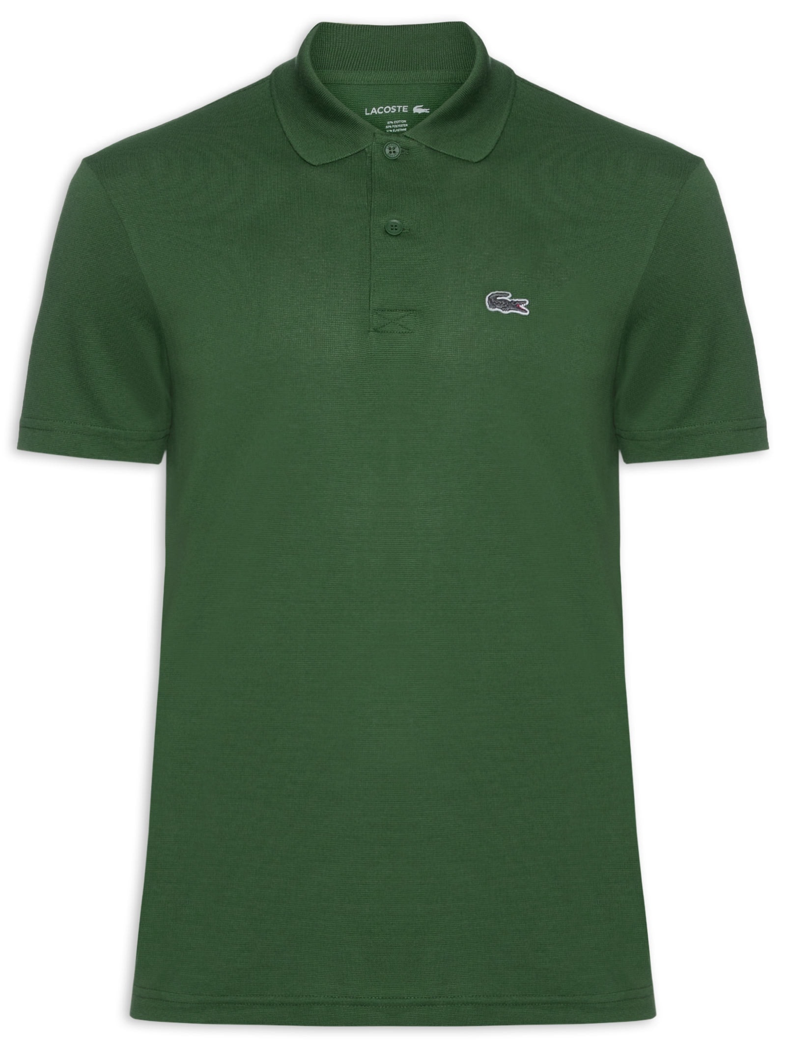Polo Masculina Regular Fit Ottoman Peruano Verde Lacoste