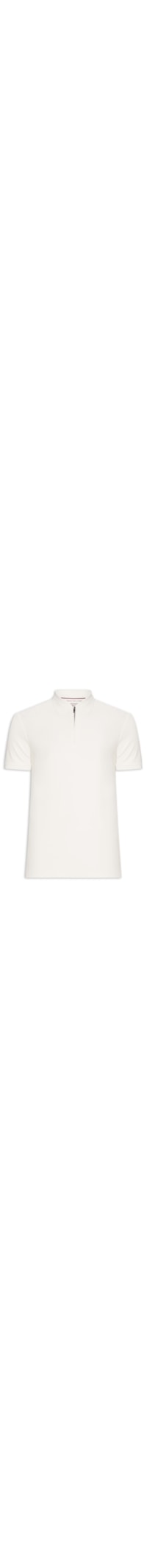 Polo Masculina Regular Fit Performance Half Zip Em Algodão Orgânico - Off White