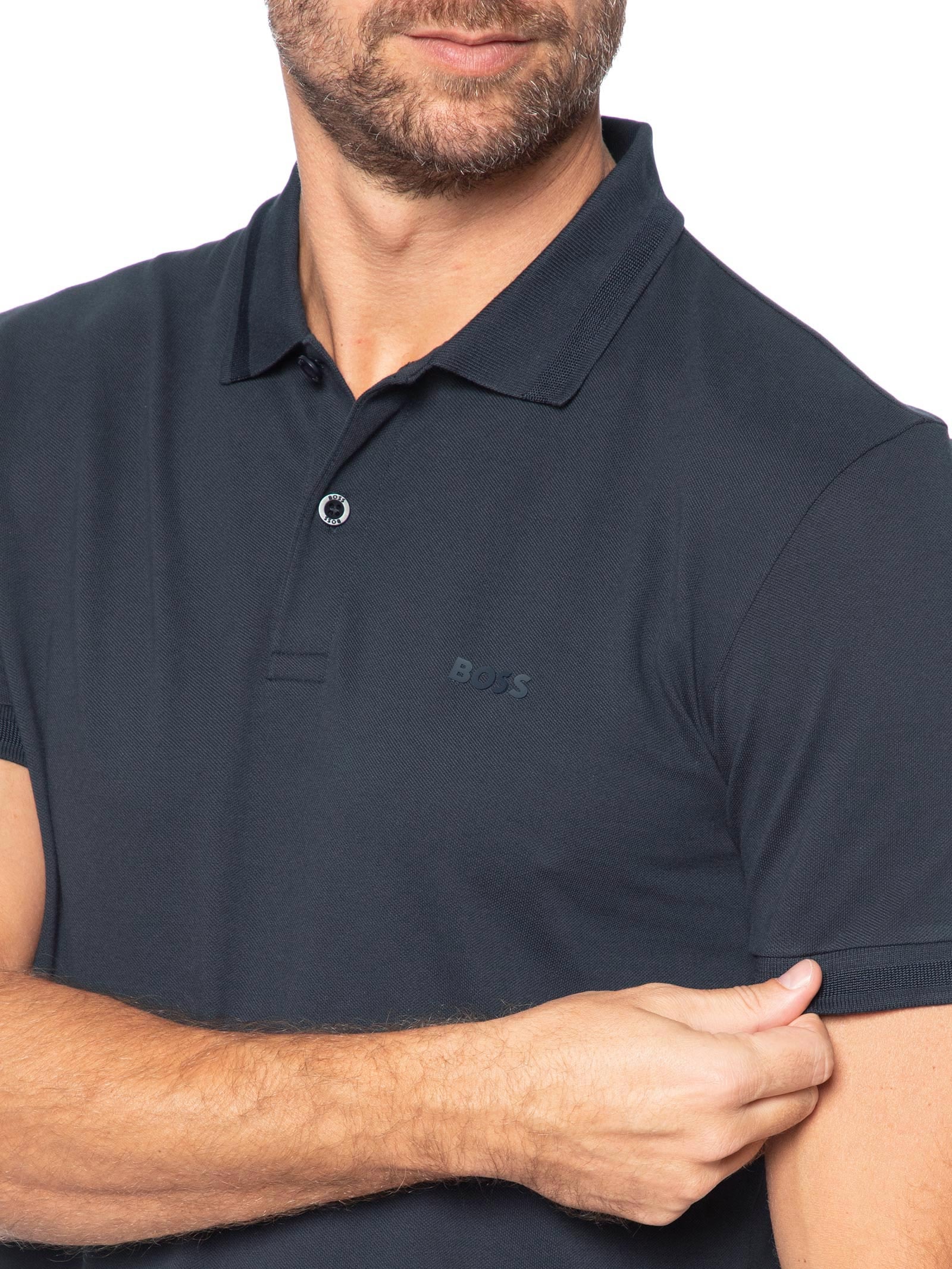 Polo Masculina Regular Fit Pio 1 Azul Boss