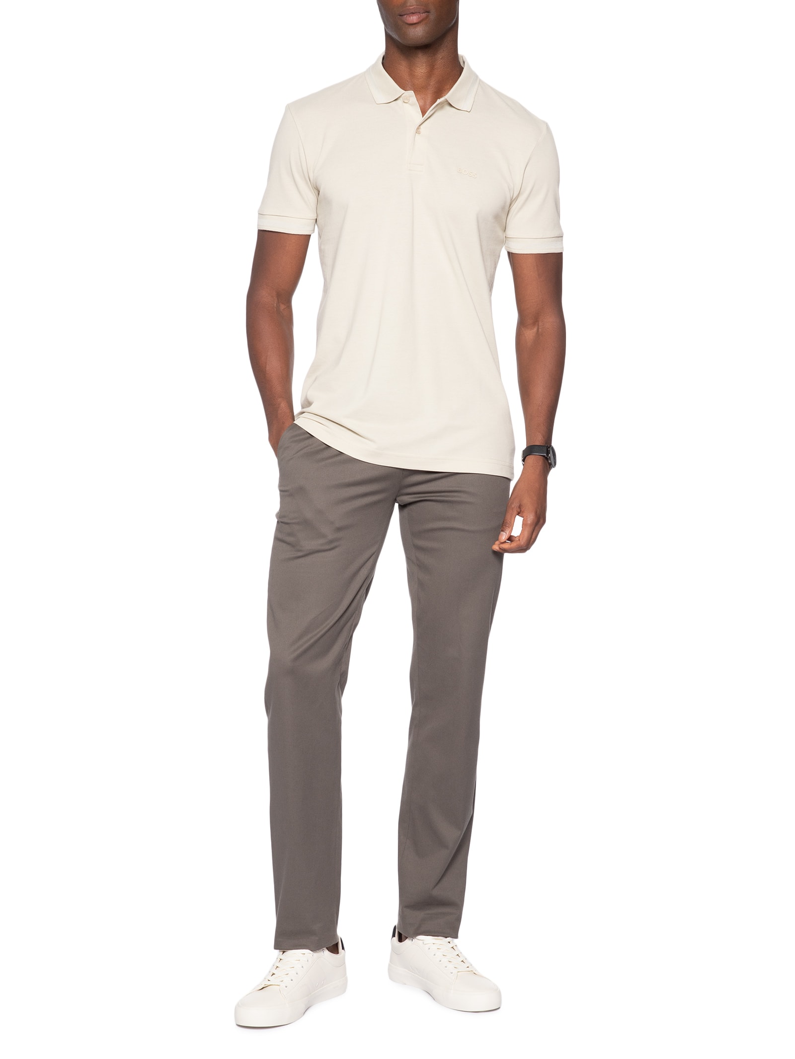 Polo Masculina Regular Fit Pio 1 – Bege Boss