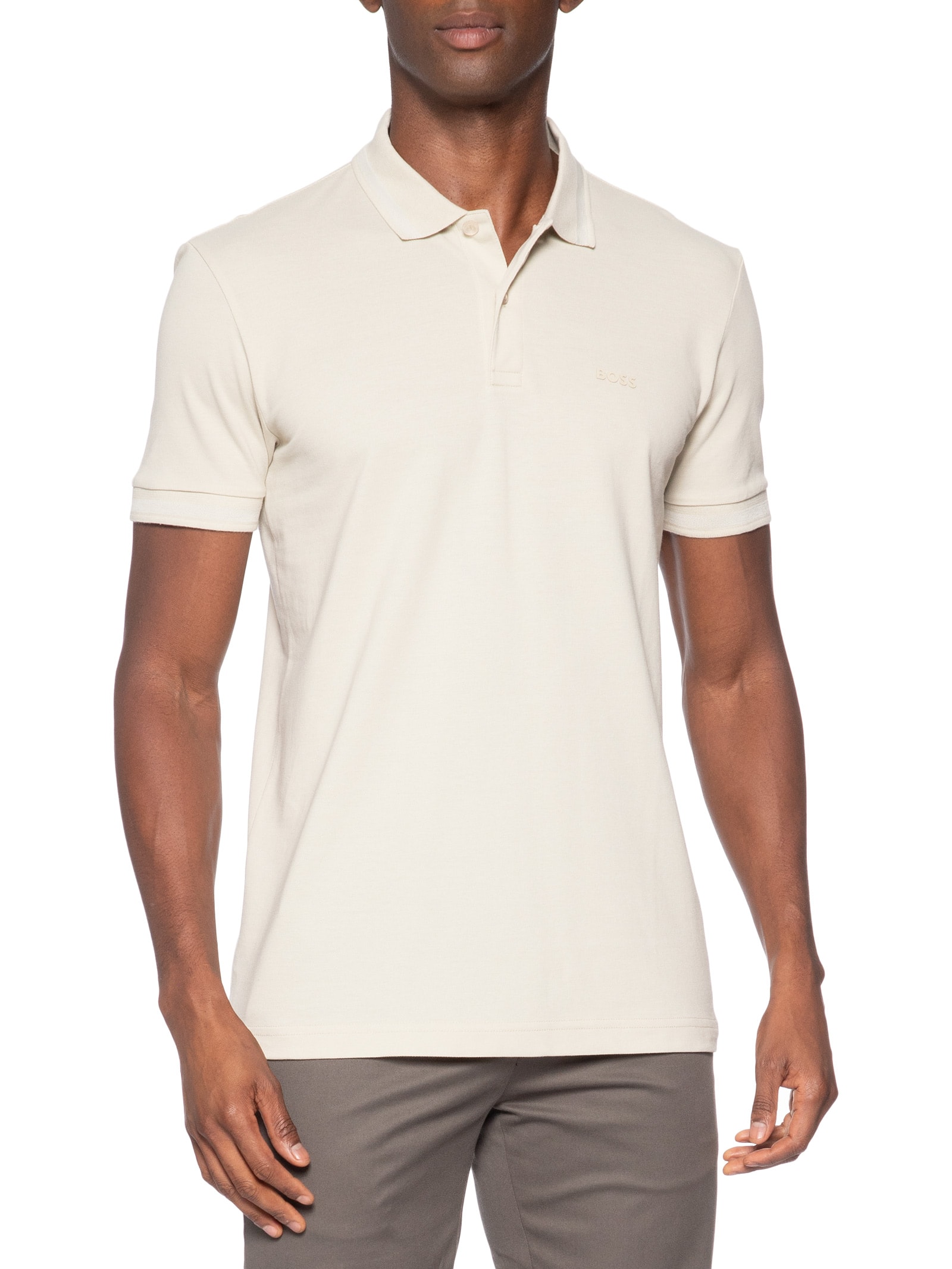Polo Masculina Regular Fit Pio 1 – Bege Boss