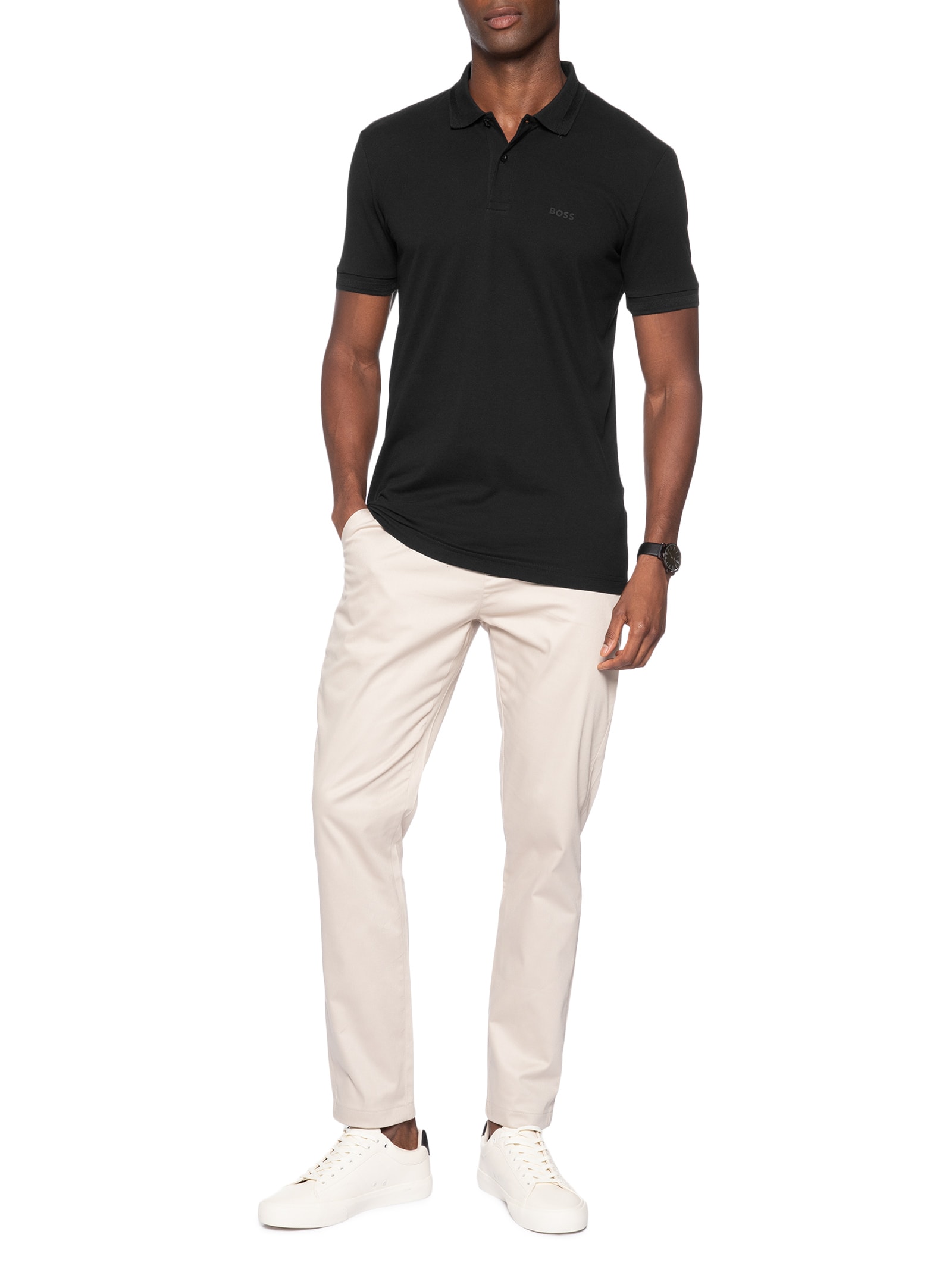 Polo Masculina Regular Fit Pio 1 – Preto Boss