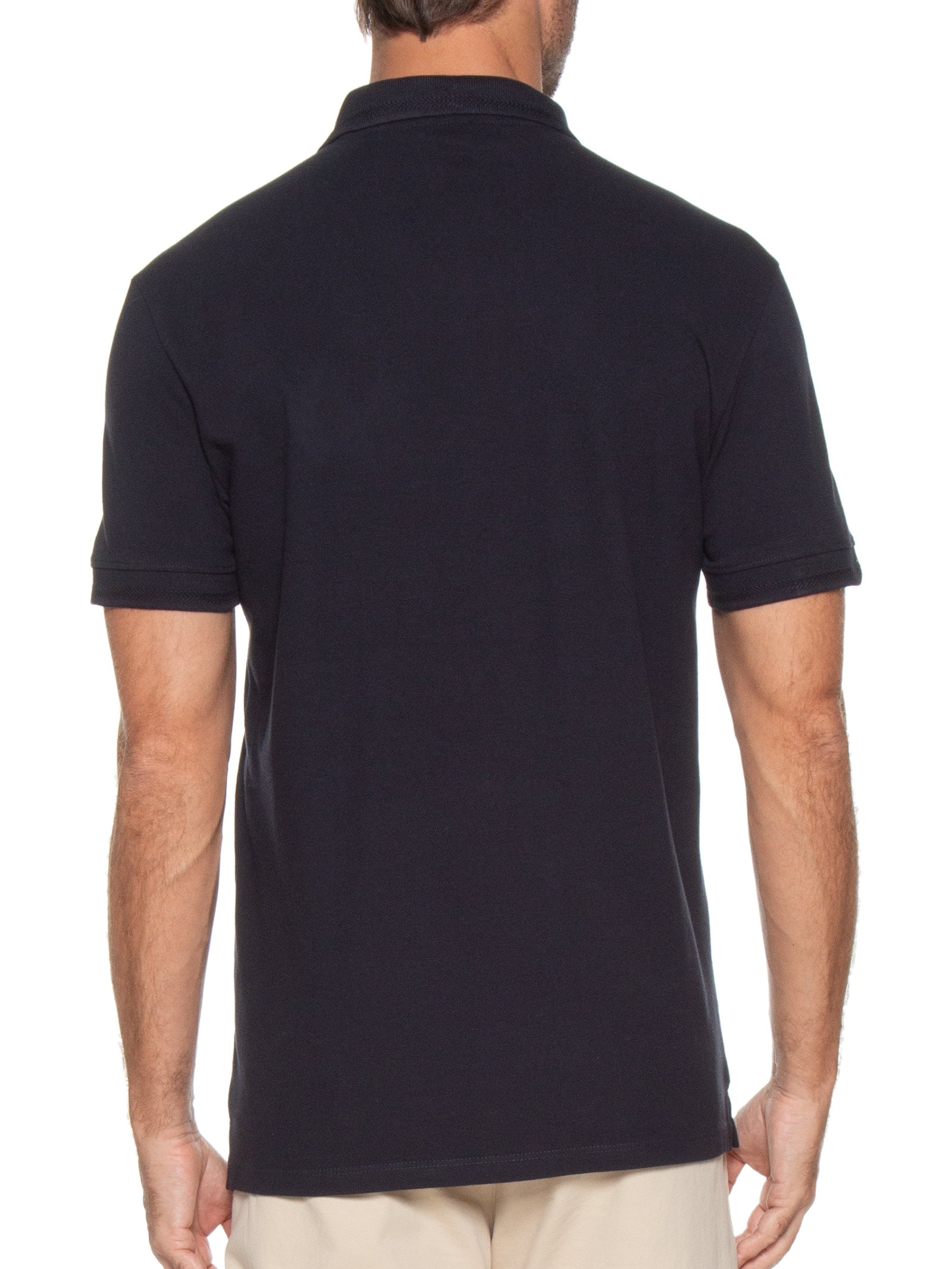 Polo Masculina Regular Fit Piquet Espinha de Peixe Azul Aramis