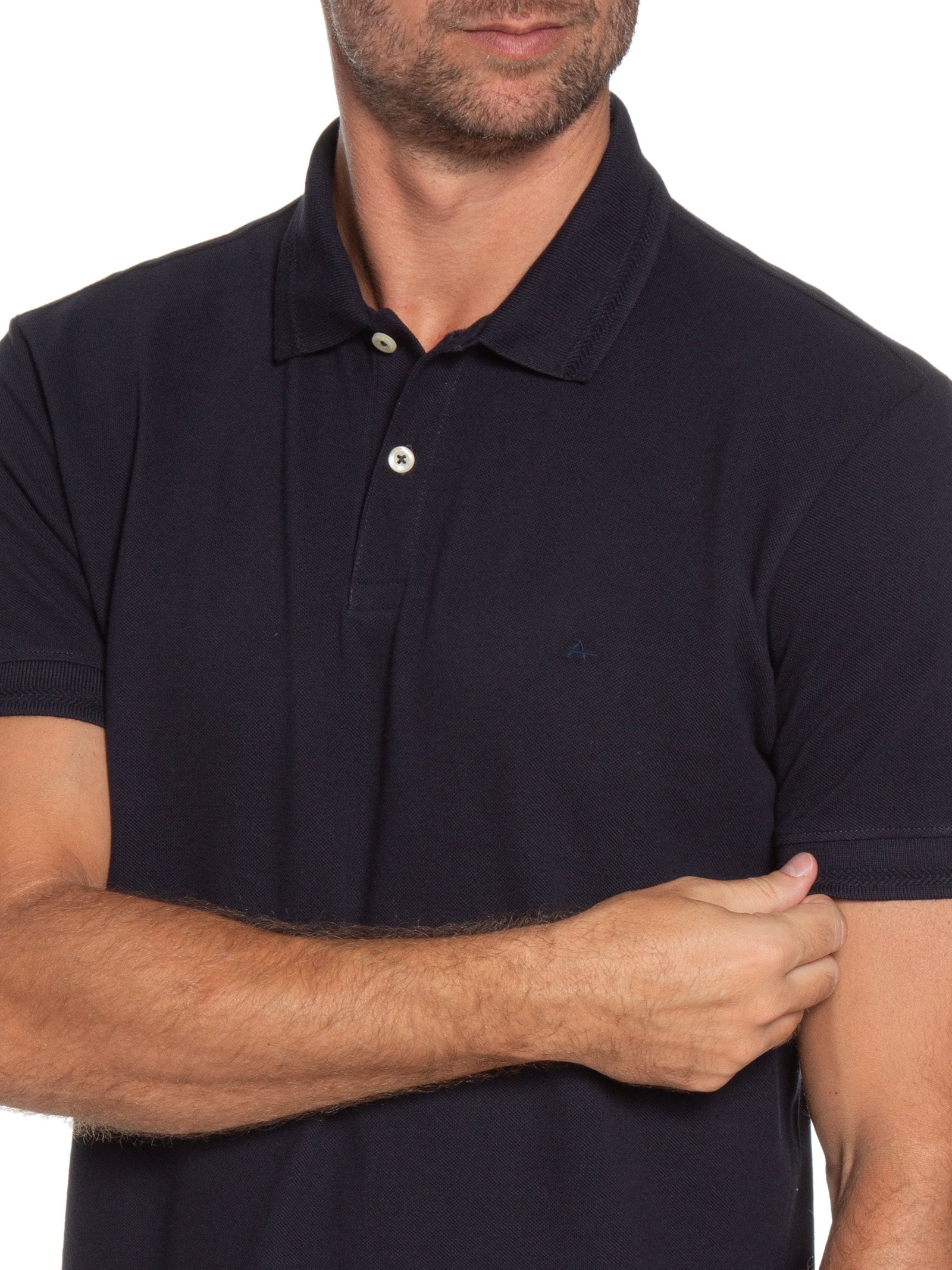 Polo Masculina Regular Fit Piquet Espinha de Peixe Azul Aramis