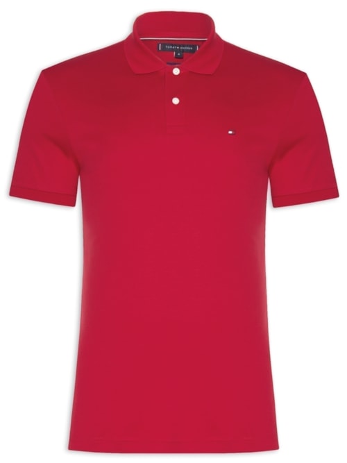 Polo Masculina Regular Fit Seasonal em Liquid Cotton – Vermelho