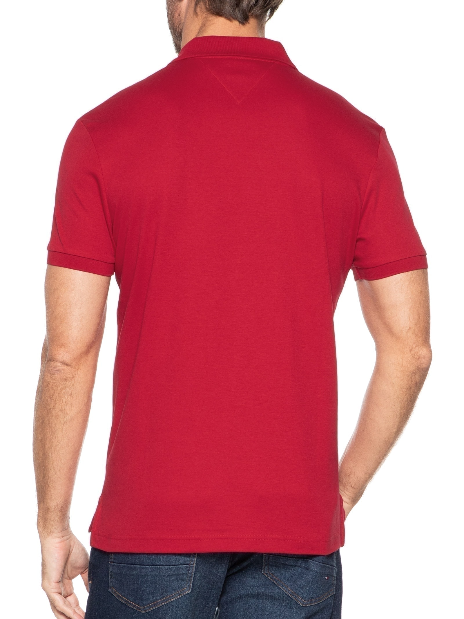 Polo Masculina Regular Fit Seasonal em Liquid Cotton Vermelho Tommy Hilfiger