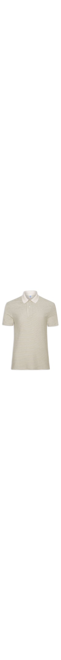 Polo Masculina Regular Fit Texturizada Listras Fio Tinto - Off White