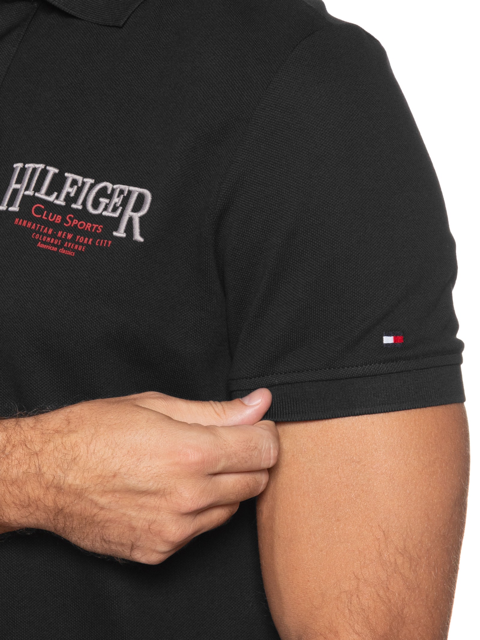 Polo Masculina Regular Fit TH Club Sport Preto Tommy Hilfiger