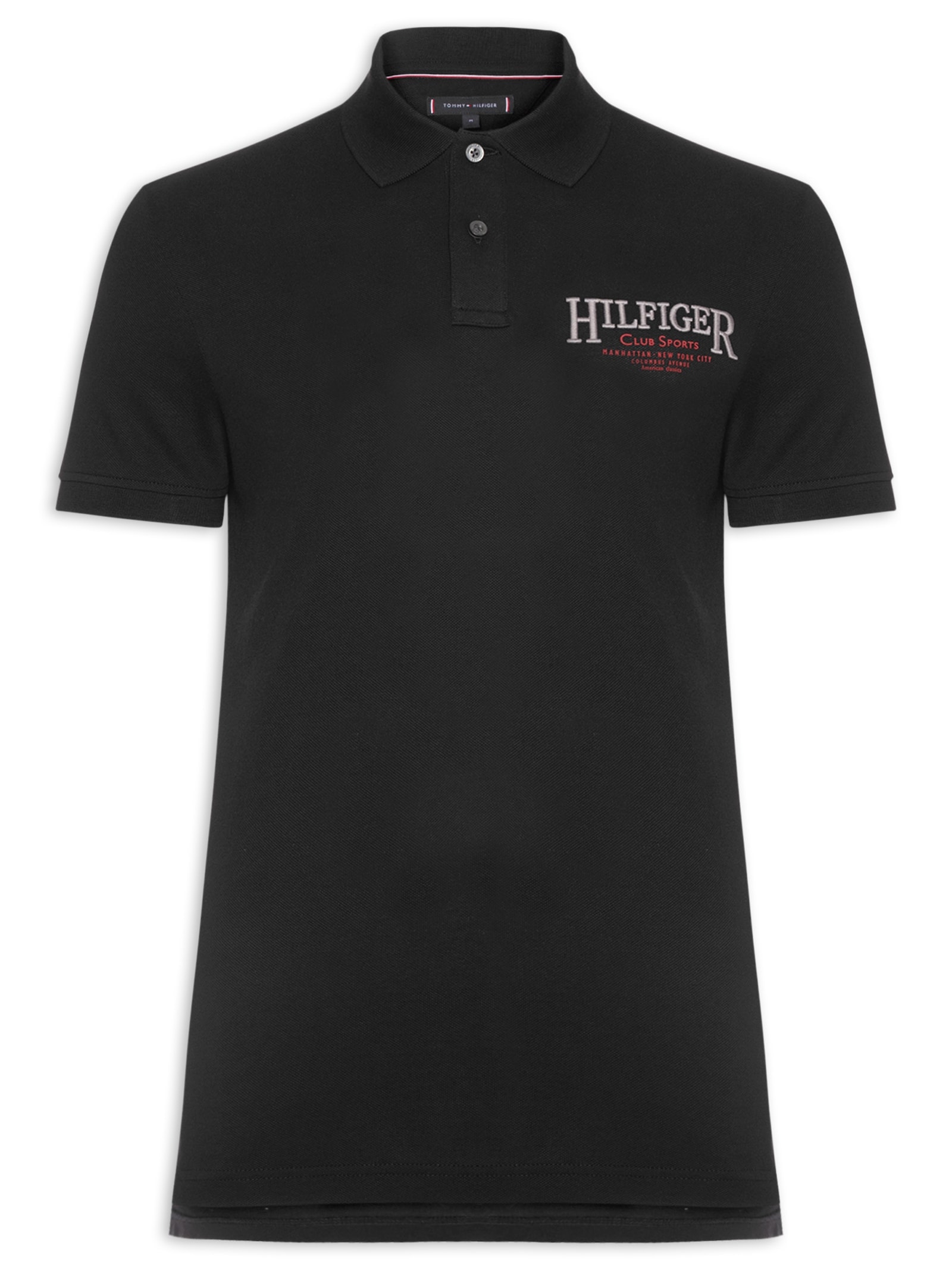 Polo Masculina Regular Fit TH Club Sport Preto Tommy Hilfiger