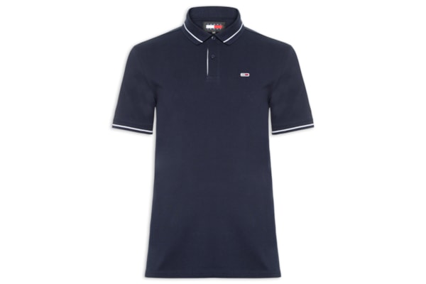 Polo Masculina Regular Fit Tipped - Azul