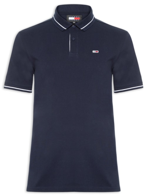 Polo Masculina Regular Fit Tipped – Azul
