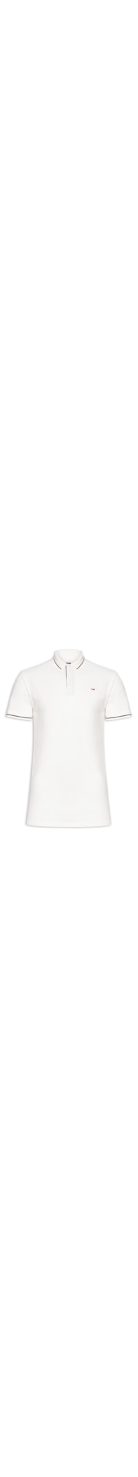 Polo Masculina Regular Fit Tipped - Branco