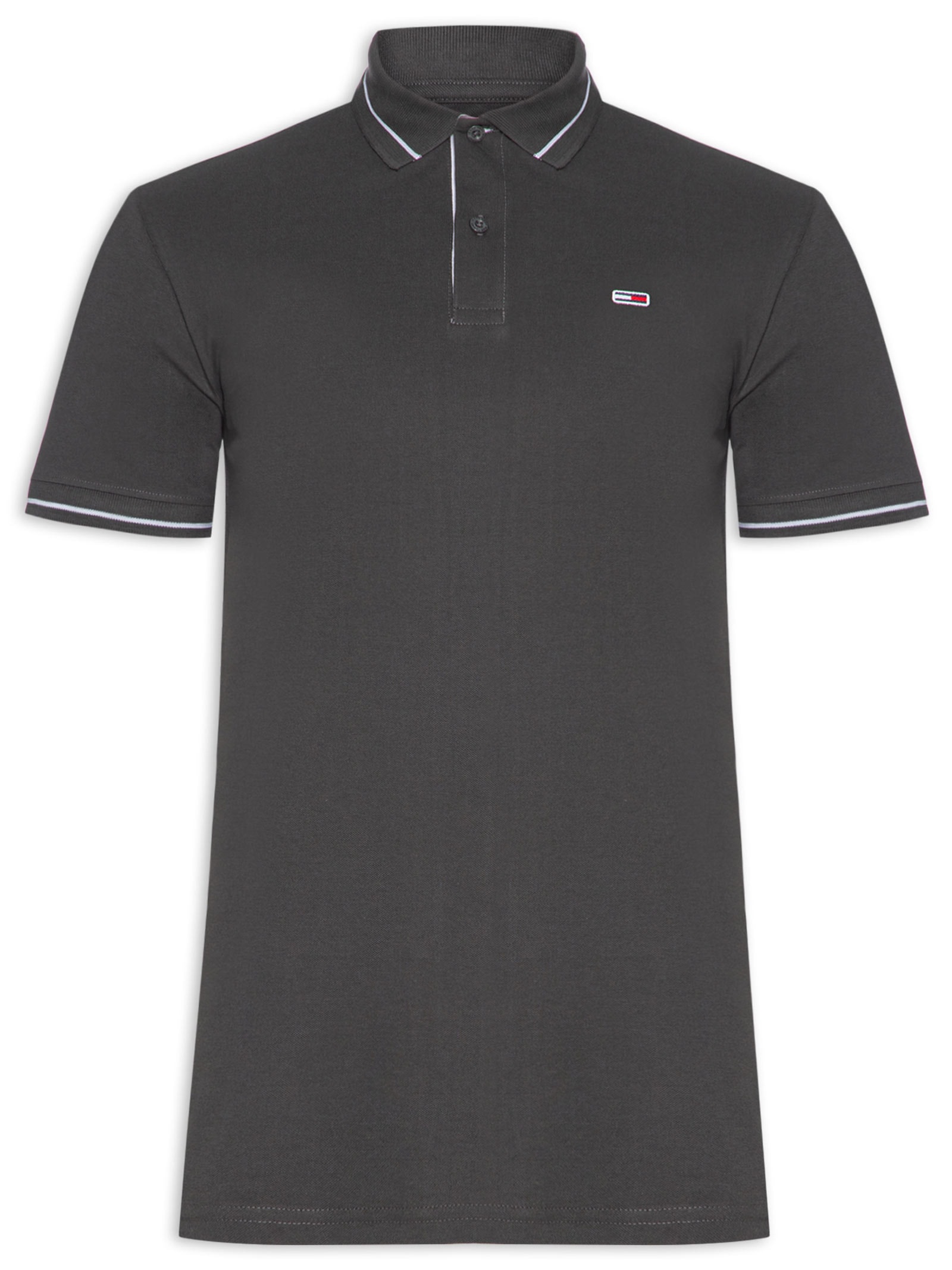 Polo Masculina Regular Fit Tipped Cinza Tommy Jeans