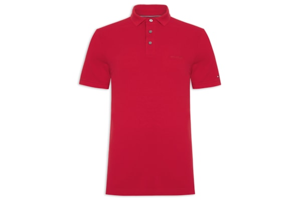 Polo Masculina Regular Fit Tonal Monotype Em Algodão - Vermelho