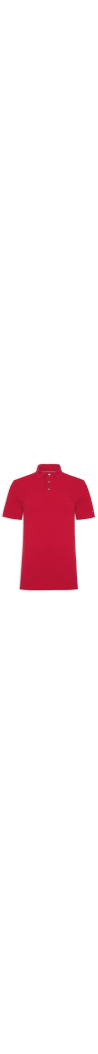Polo Masculina Regular Fit Tonal Monotype Em Algodão - Vermelho