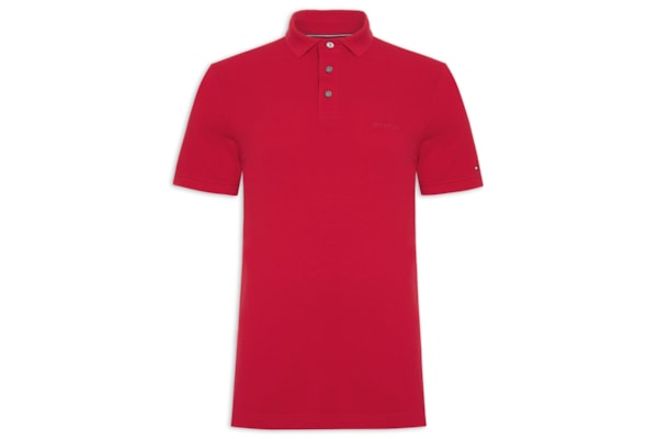 Polo Masculina Regular Fit Tonal Monotype Em Algodão - Vermelho