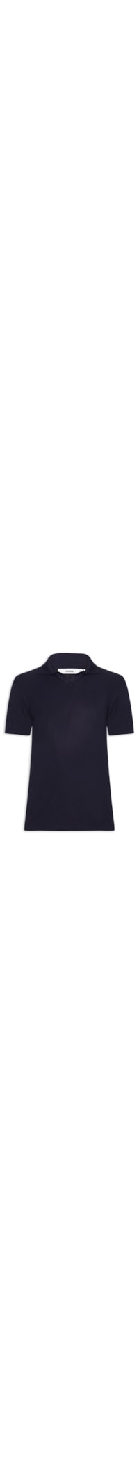 Polo Masculina Regular Fit Tricot Canelado - Azul