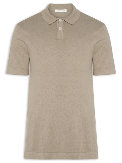 Polo Masculina Regular Fit Tricot Mescla – Bege