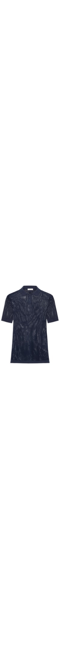 Polo Masculina Regular Fit Tricot Texturizado - Azul