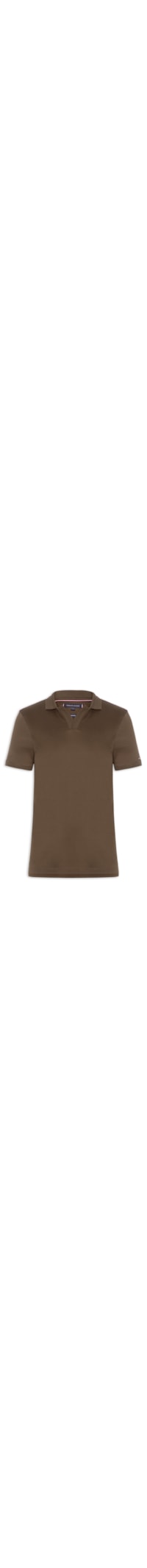 Polo Masculina Regular Fit V-Nk Interlock - Marrom