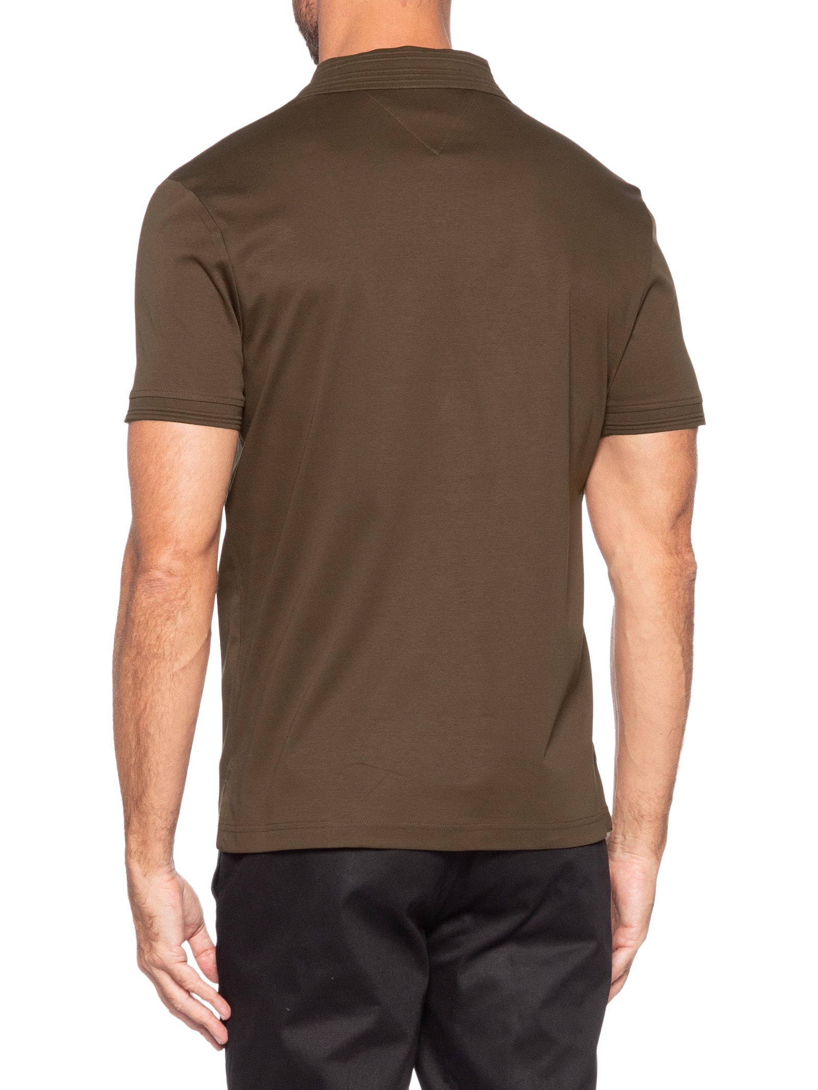 Polo Masculina Regular Fit V-Nk Interlock Marrom Tommy Hilfiger