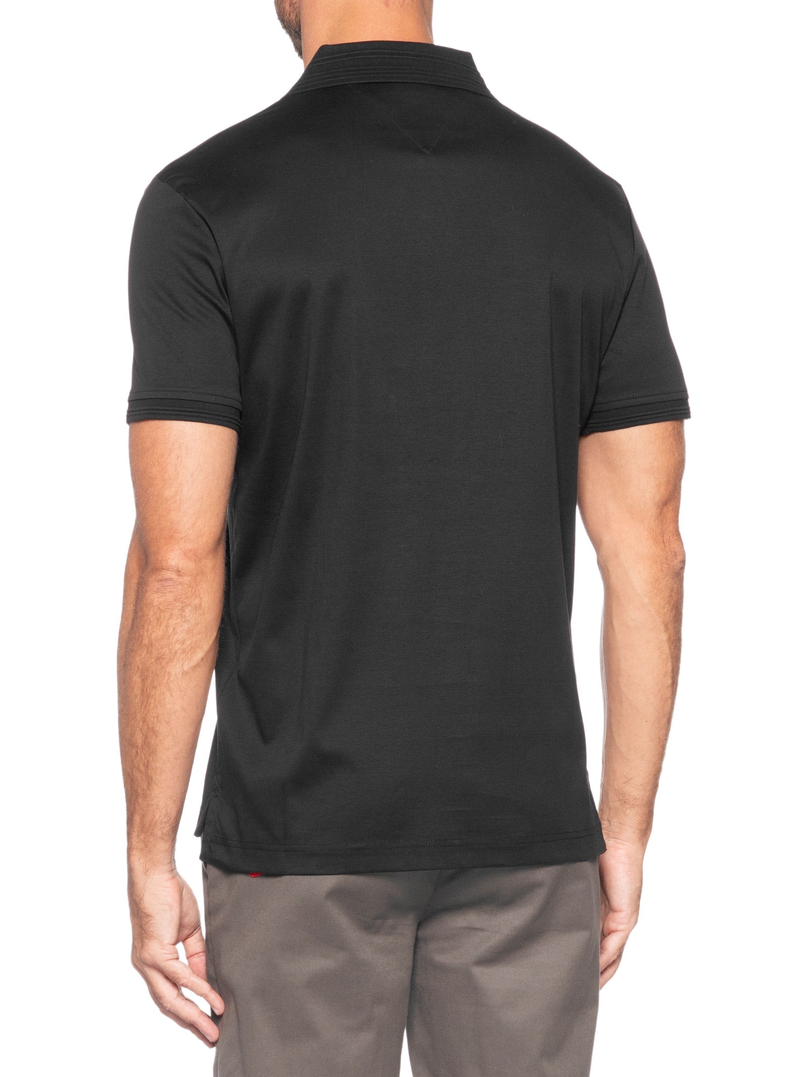 Polo Masculina Regular Fit V-Nk Interlock Preto Tommy Hilfiger