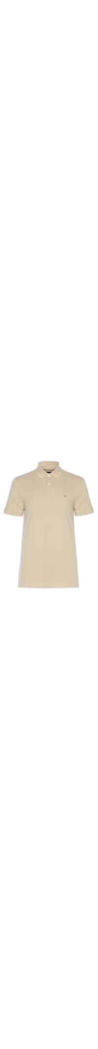 Polo Masculina Regular Fit Vertical Stripe Em Piquet De Algodão Orgânico - Bege