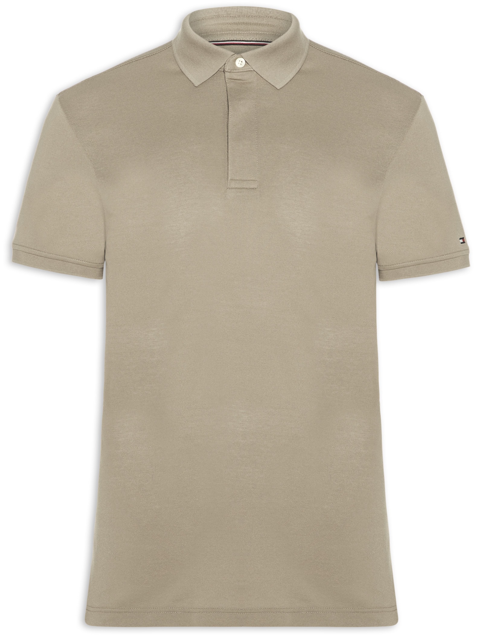 Polo Masculina Regular Fit Vista Coberta Bege Tommy Hilfiger