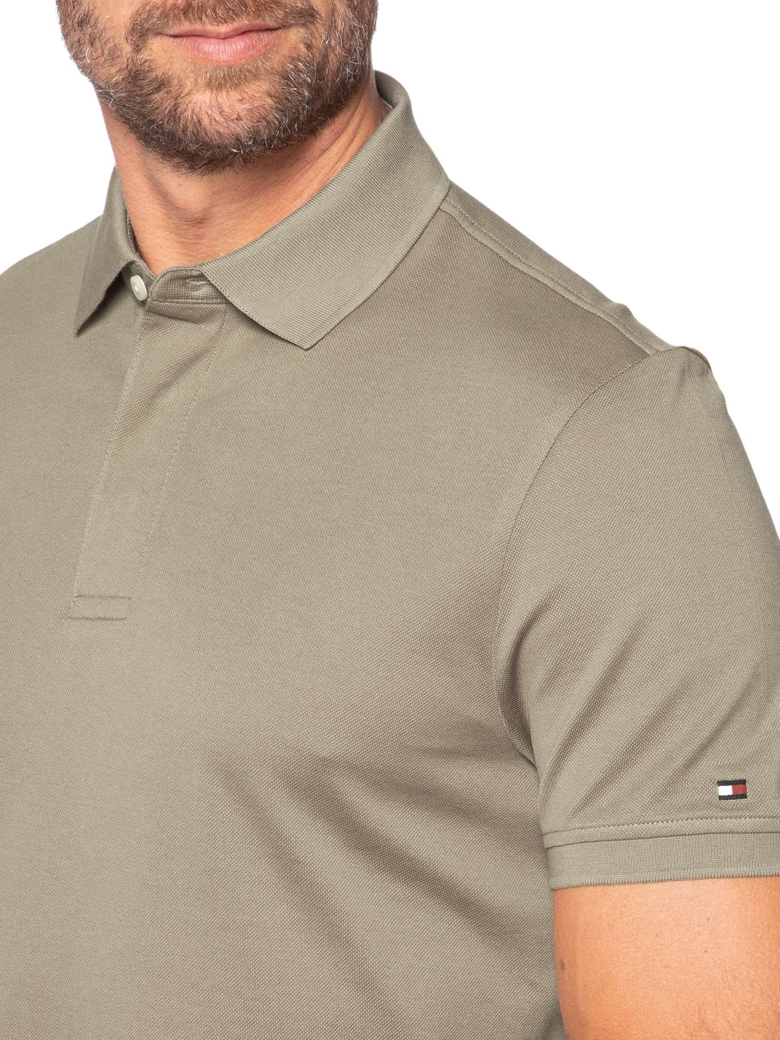 Polo Masculina Regular Fit Vista Coberta Bege Tommy Hilfiger