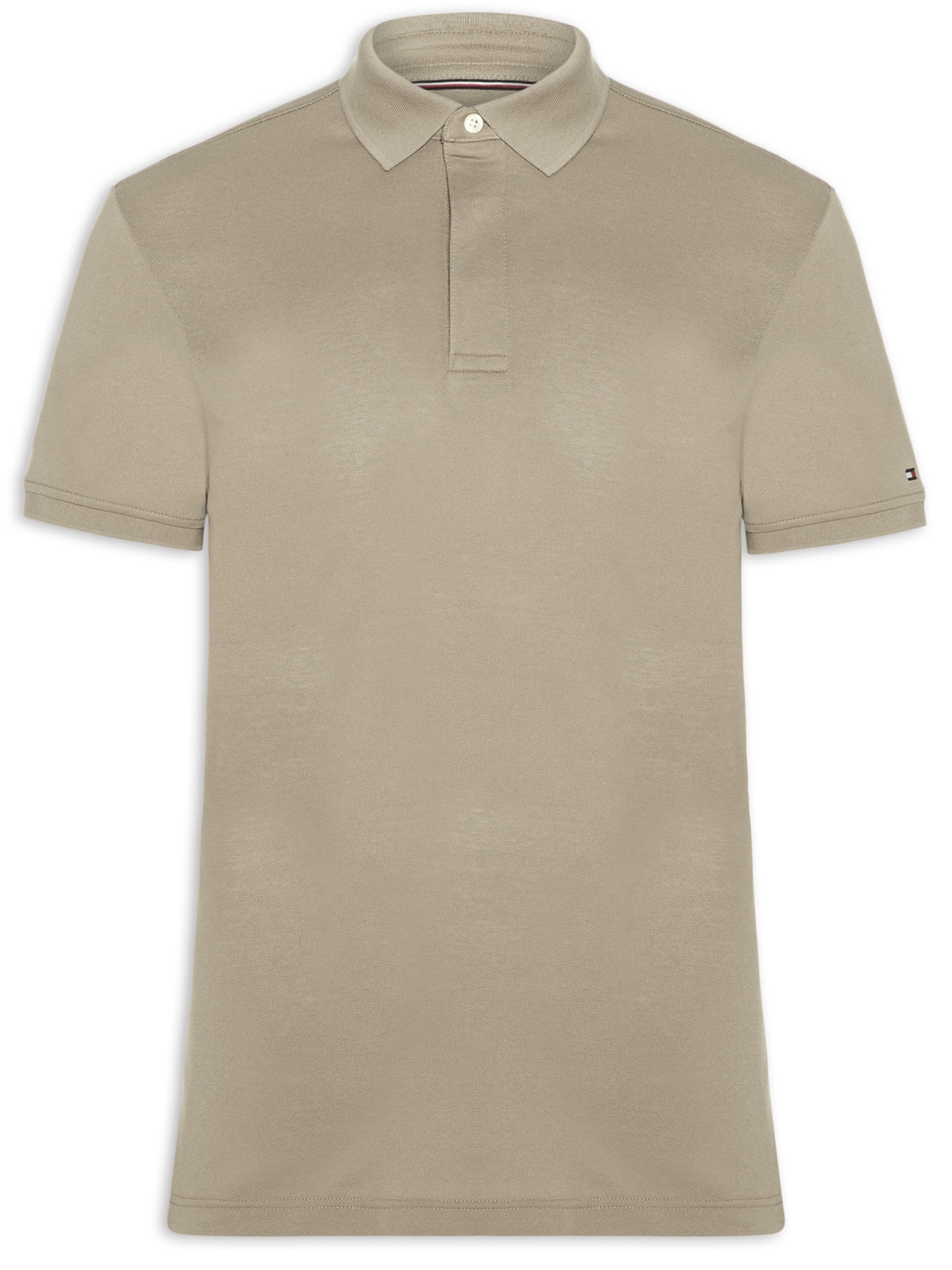 Polo Masculina Regular Fit Vista Coberta Bege Tommy Hilfiger