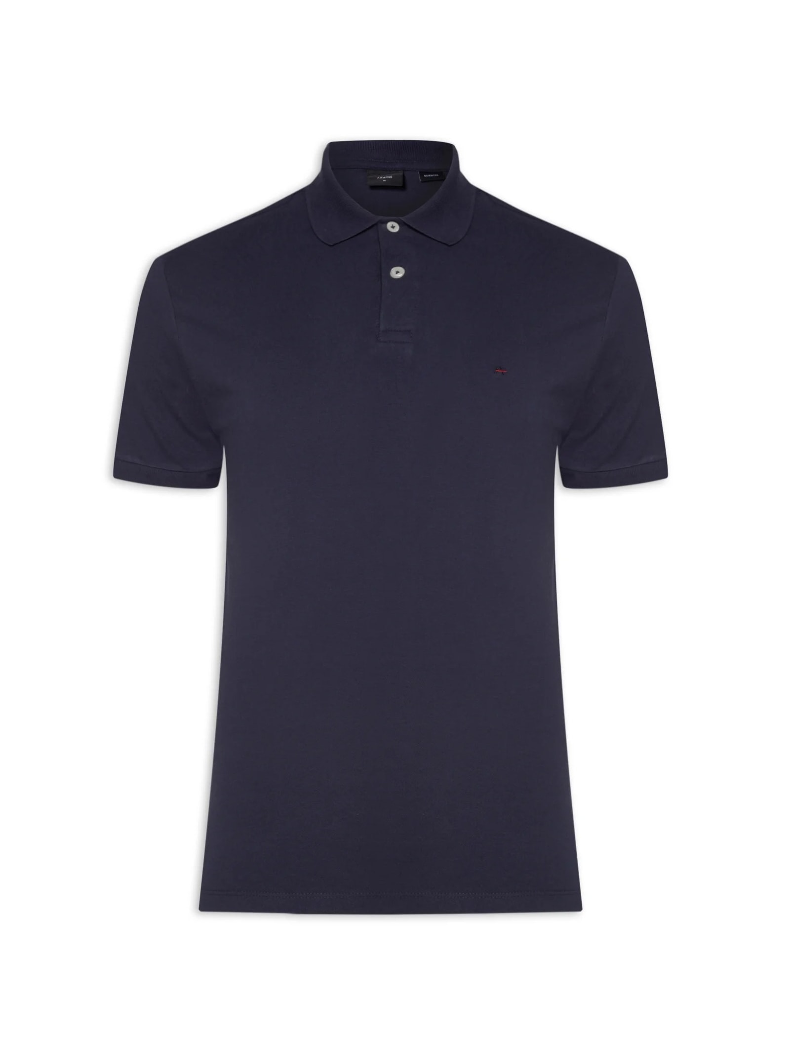 Polo Masculina Regular Fit Vista com Detalhe Interno Azul Aramis
