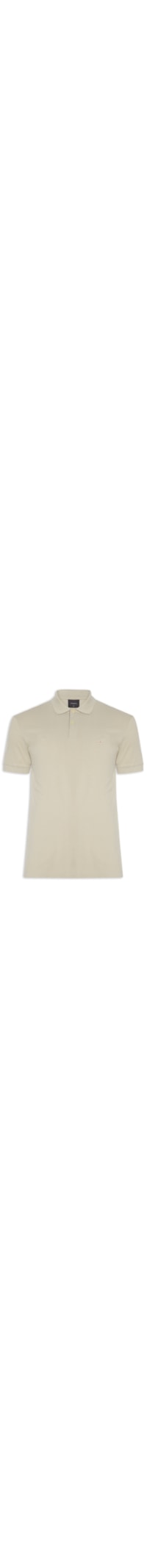 Polo Masculina Regular Fit Vista com Detalhe Interno - Bege