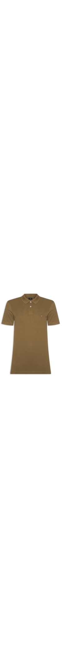 Polo Masculina Regular Fit Vista Com Detalhe Interno - Marrom