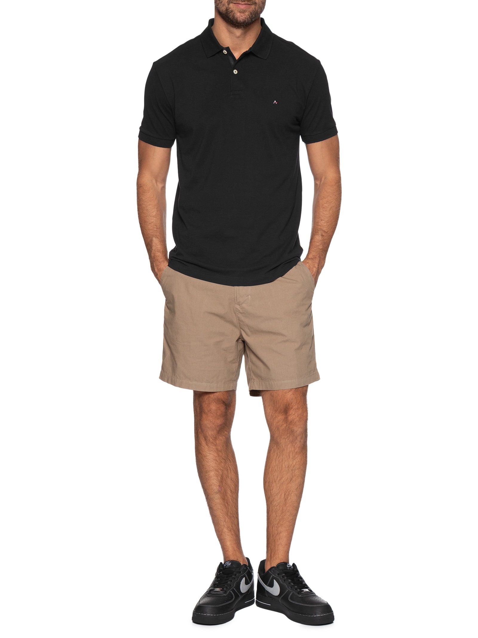 Polo Masculina Regular Fit Vista Com Detalhe Interno Preto Aramis