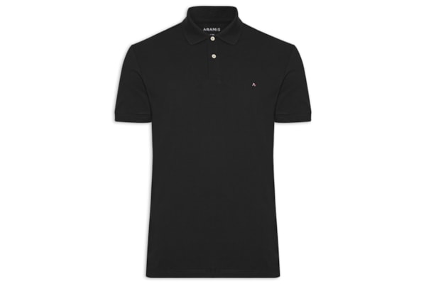 Polo Masculina Regular Fit Vista Com Detalhe Interno - Preto