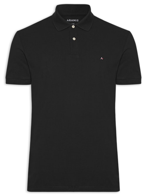 Polo Masculina Regular Fit Vista Com Detalhe Interno - Preto