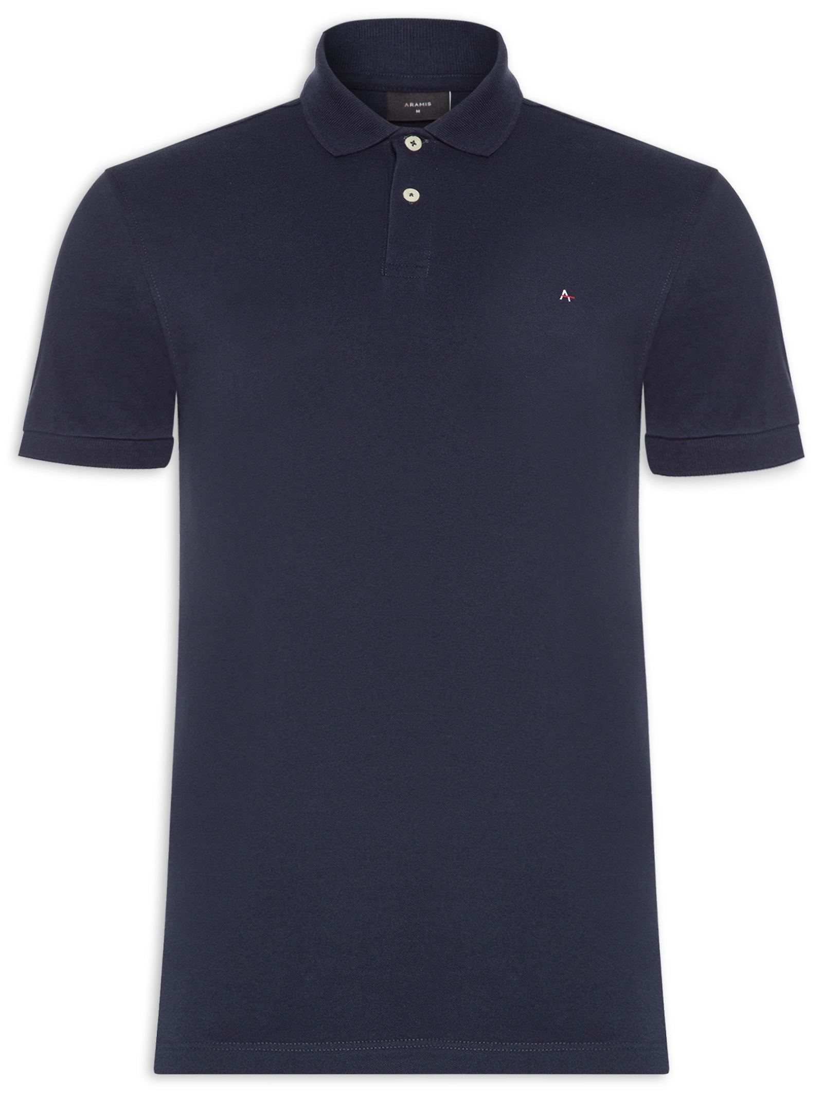 Polo Masculina Regular Fit Vista Detalhe Interno Azul Aramis