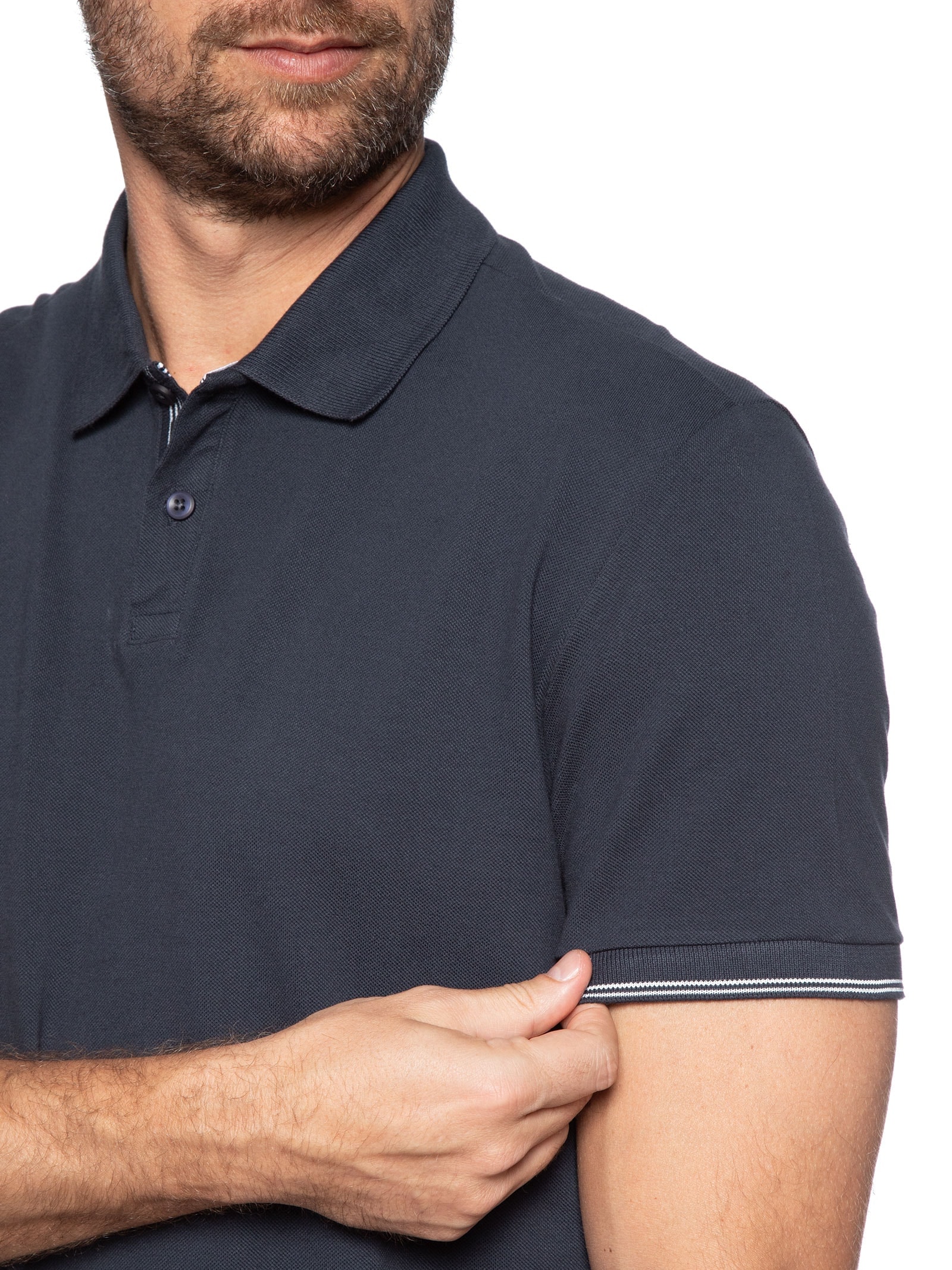 Polo Masculina Regular Friso Peitilho l Azul Calvin Klein - White Label