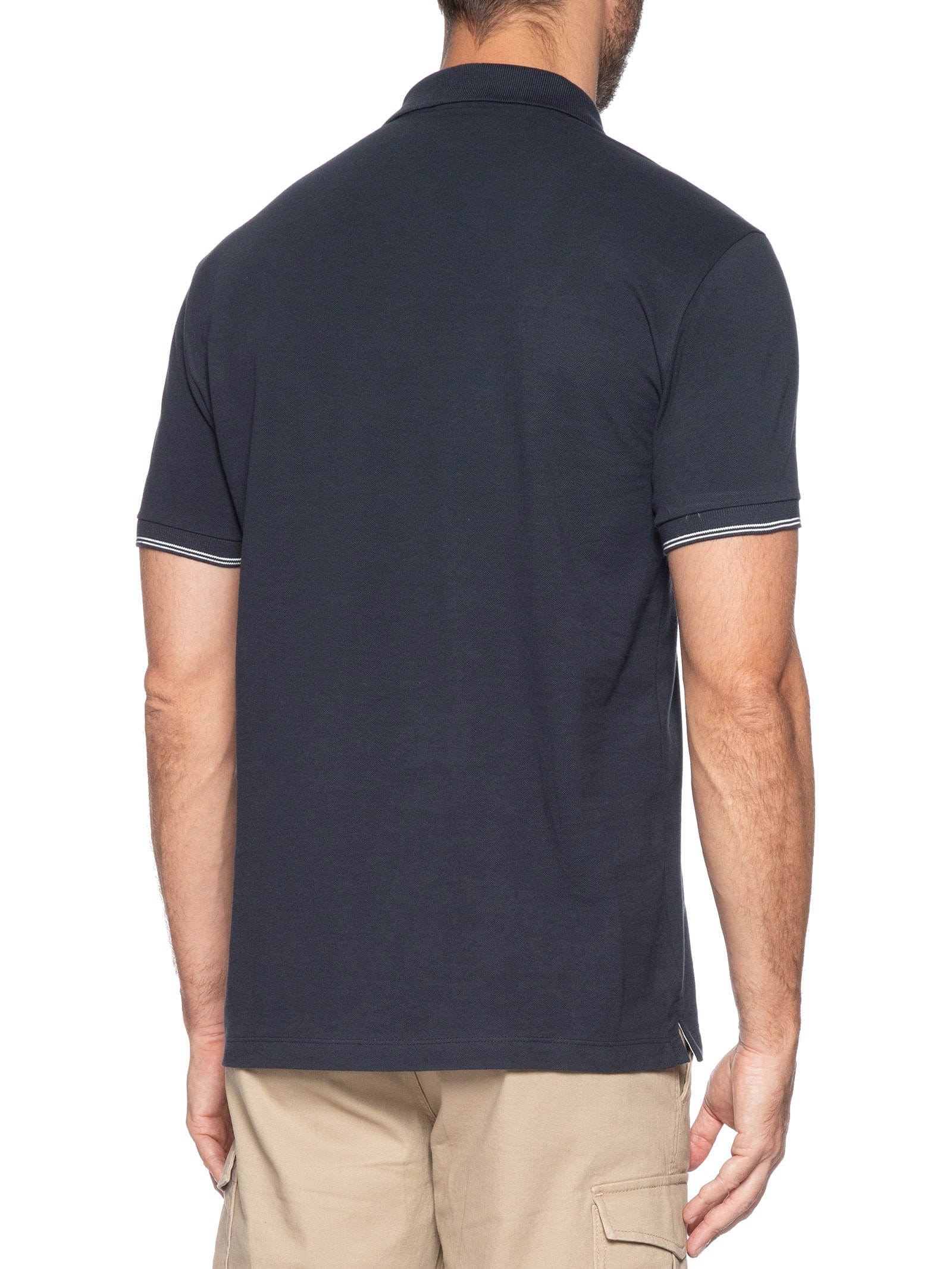 Polo Masculina Regular Friso Peitilho l Azul Calvin Klein