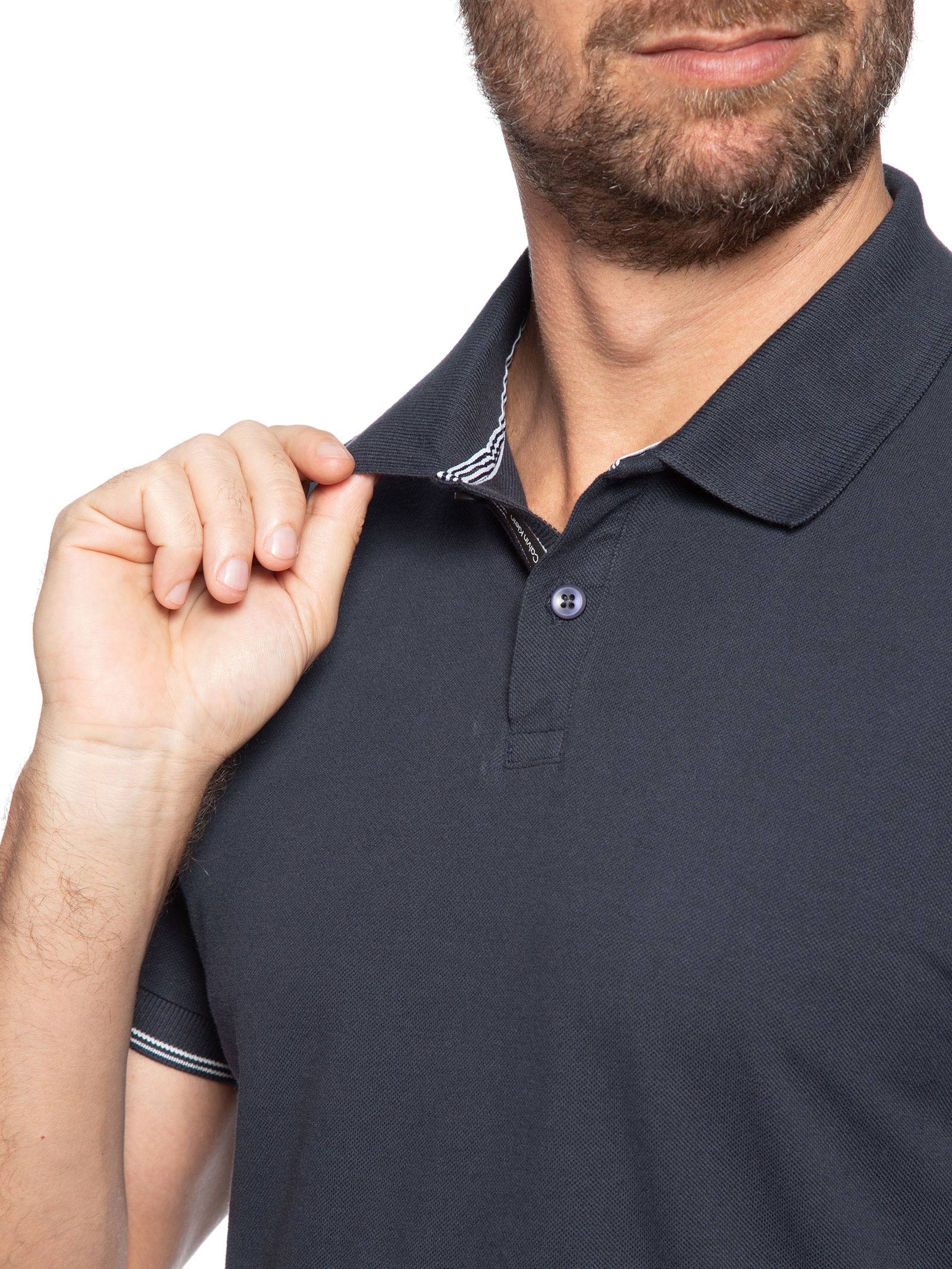 Polo Masculina Regular Friso Peitilho l Azul Calvin Klein