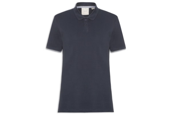 Polo Masculina Regular Friso Peitilho l - Azul