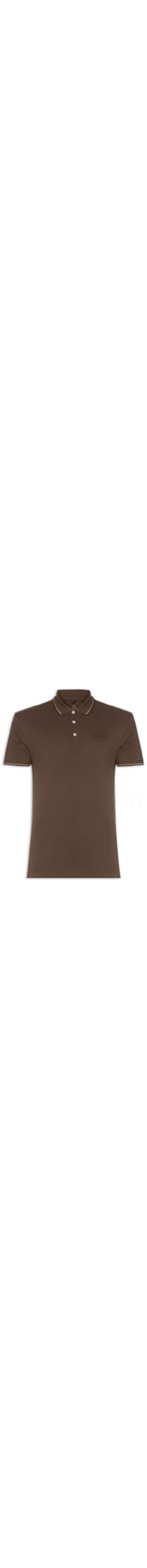 Polo Masculina Regular Lines Café - Marrom