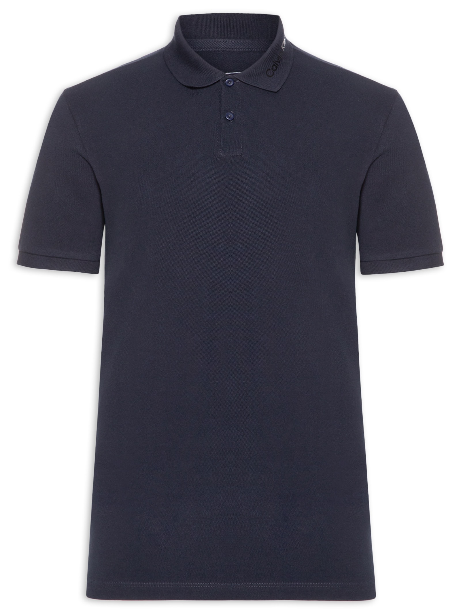 Polo Masculina Regular Retilínea Lateral Azul Calvin Klein Jeans