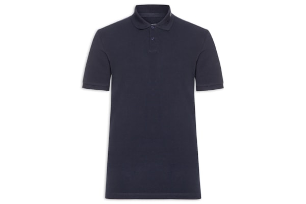 Polo Masculina Regular Retilínea Lateral - Azul