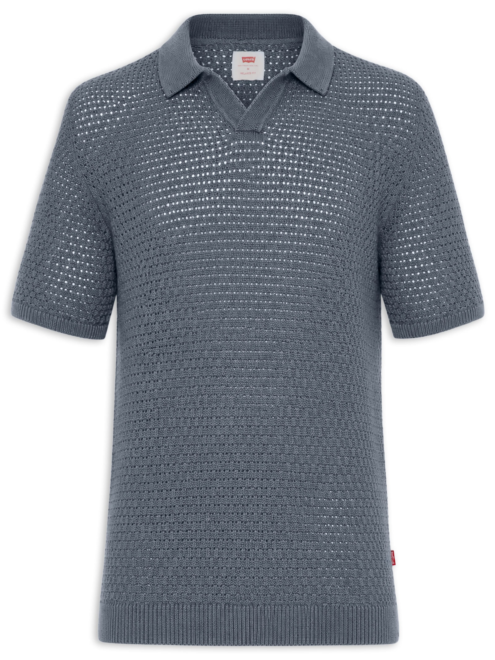 Polo Masculina Relaxed Fit Dillon Open Collar Azul Levi's
