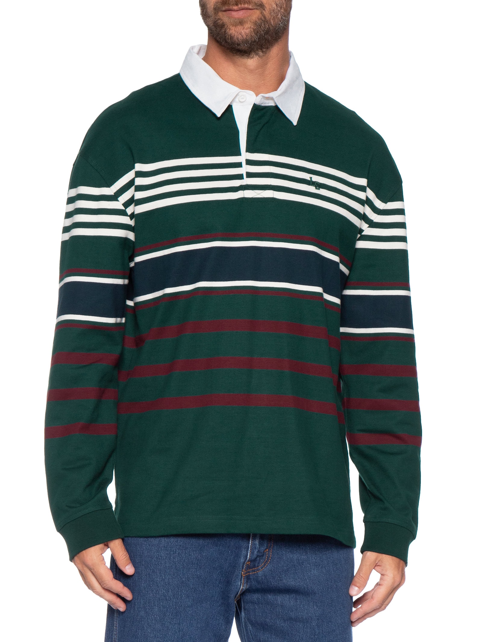 Polo Masculina Relaxed Fit Union Rugby Verde Levi's
